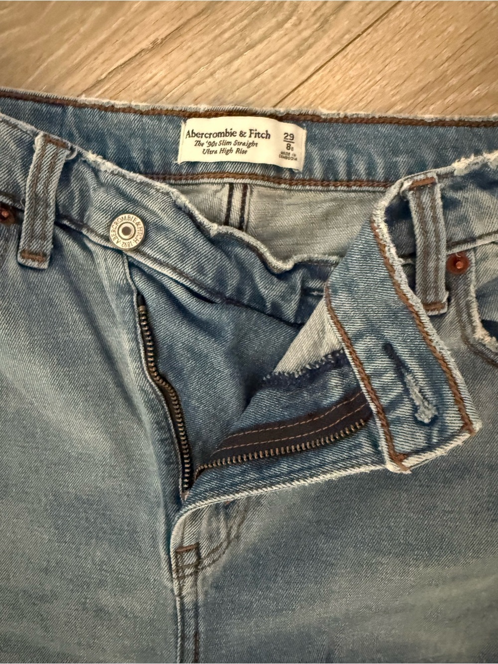Abercrombie & Fitch Light Blue High Rise Slim Jeans